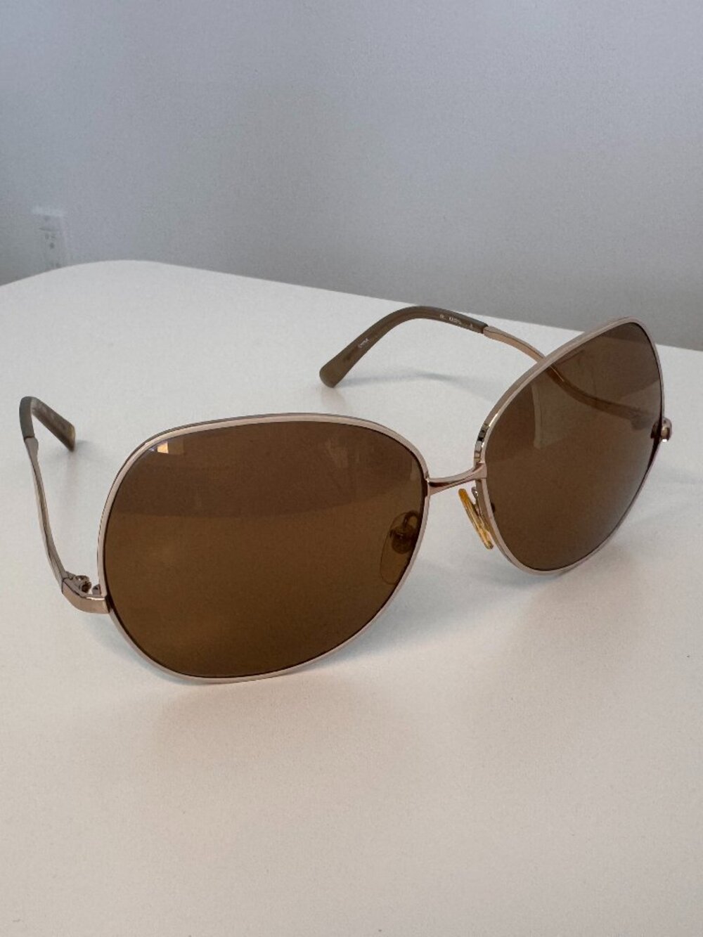 Diane von Furstenberg DVF Aviator Sunglasses | Rose Gold | Brown Gradient Lenses